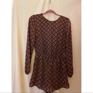 Forever 21 Multi Pattern Long Sleeve Romper | Size Small